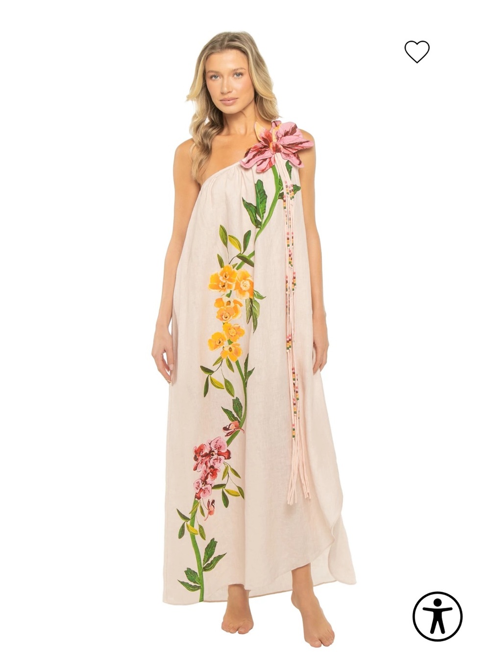 FARM Rio Pink Garden Terrace One Shoulder Dress
